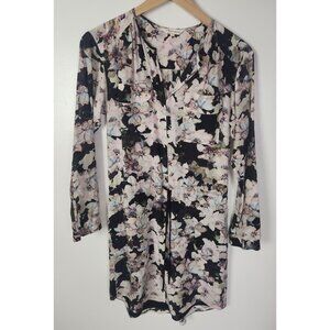 Rebecca Taylor Women's Sz. 0 100% Silk Floral Long Sleeve Dress NWOT